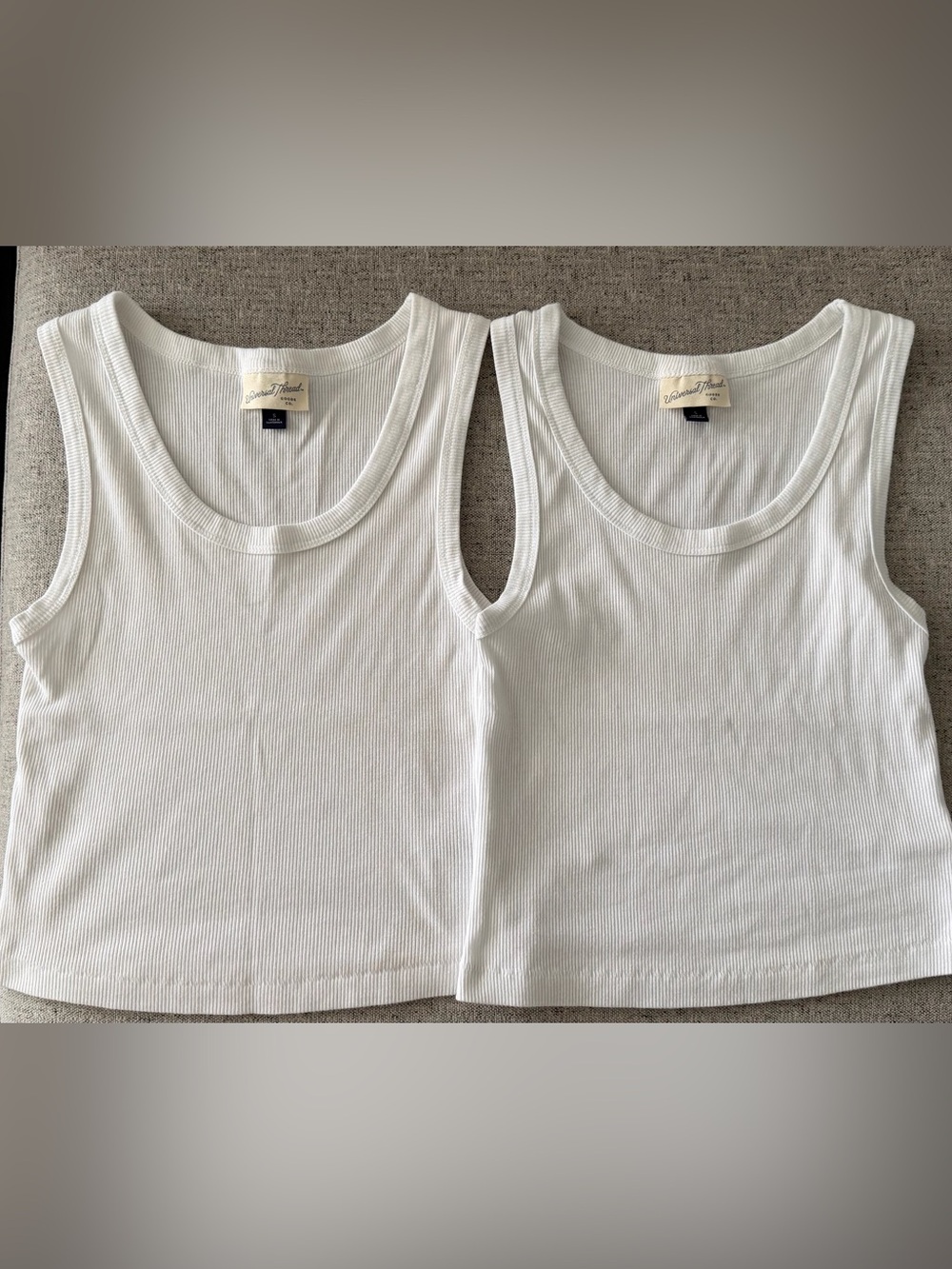 Universal Thread White Ribbed Cropped Tank Tops Size Small Set of 2